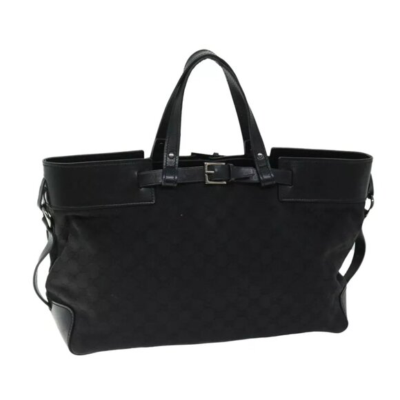 GUCCI GG Canvas Hand Bag Black 106251 Auth ep3426 - Picture 1 of 14